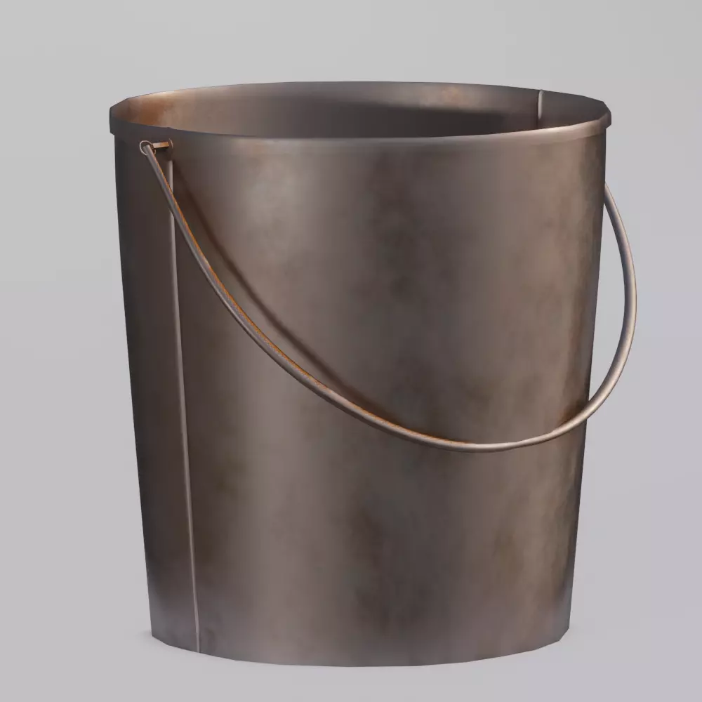 bukket metal bucket with handles 3D model_0