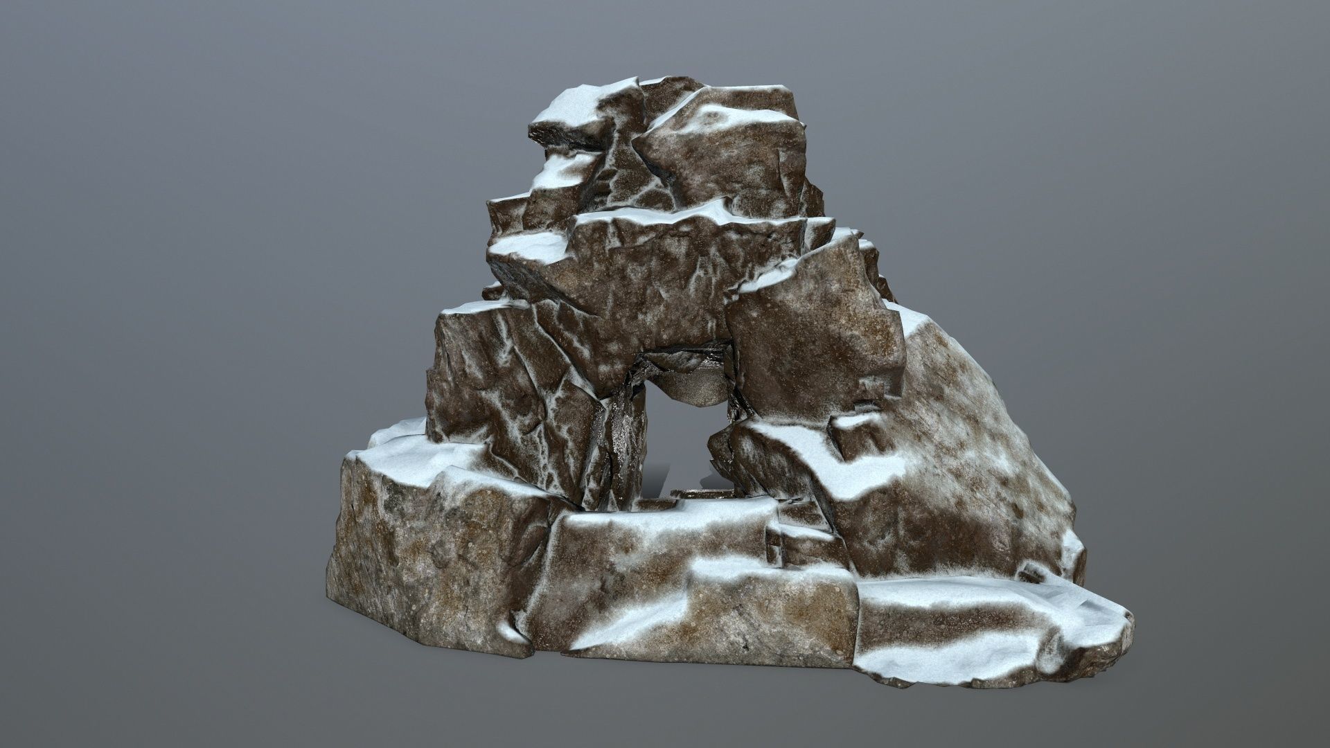 snow skull cave Low-poly 3D model_5