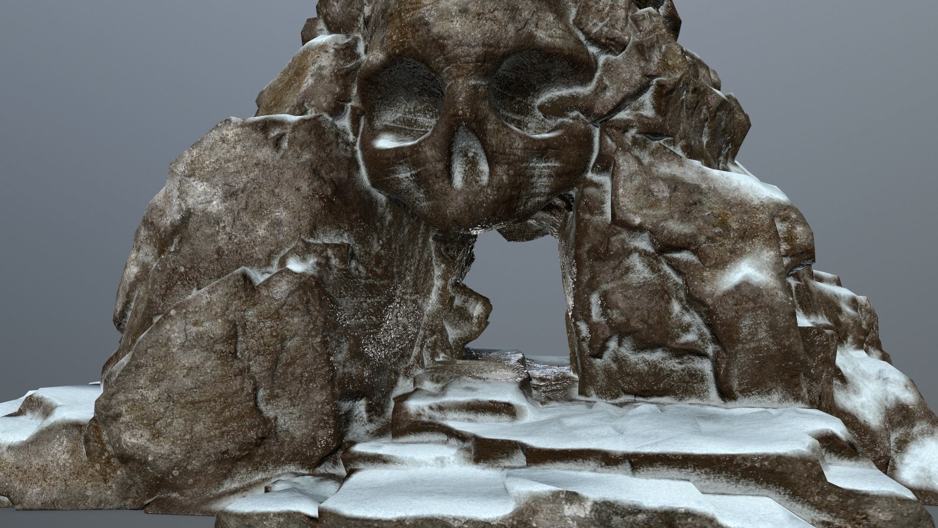 snow skull cave Low-poly 3D model_11