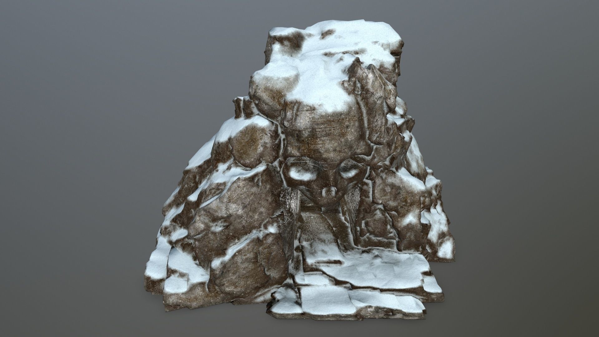 snow skull cave Low-poly 3D model_10
