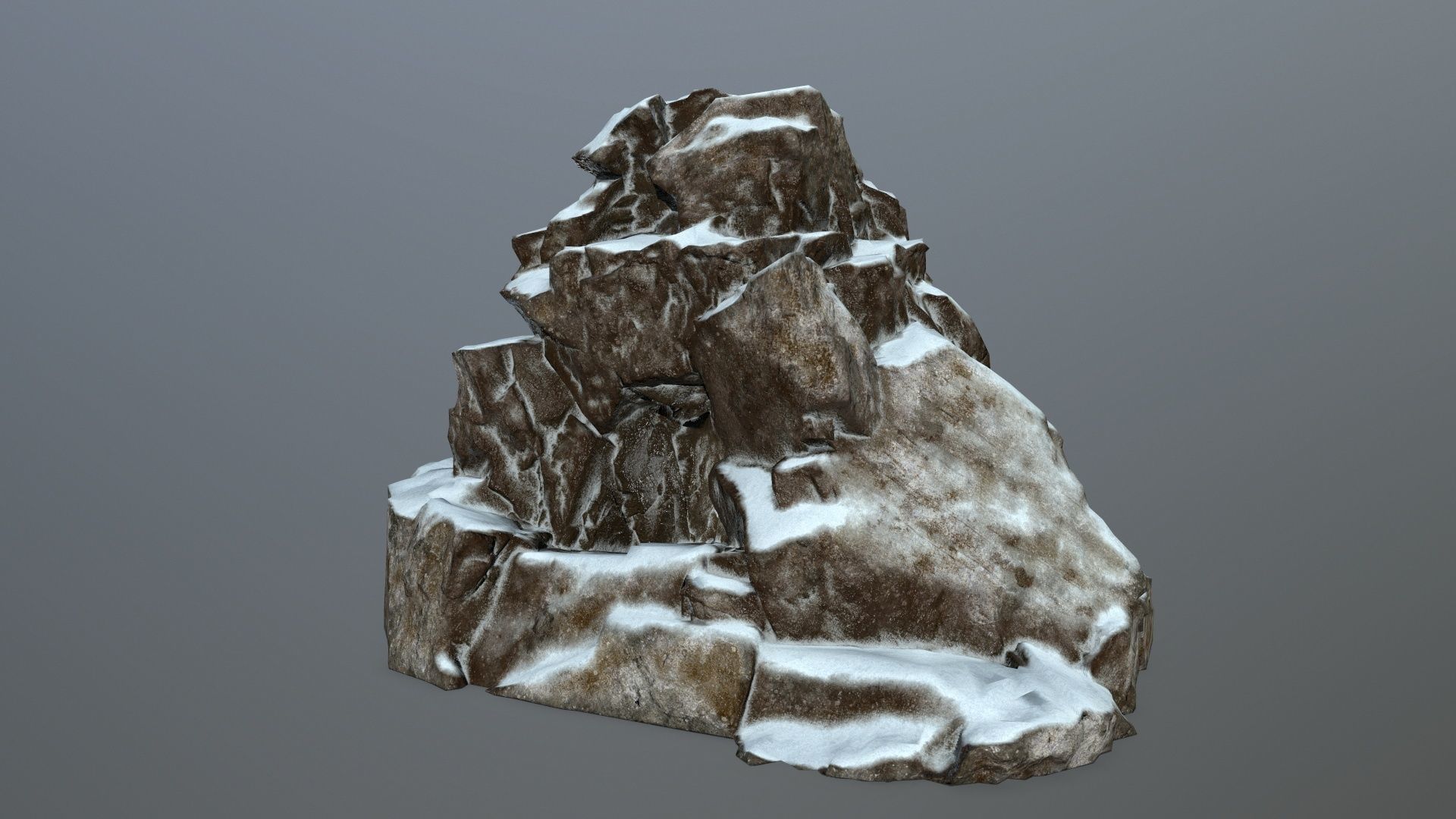 snow skull cave Low-poly 3D model_4
