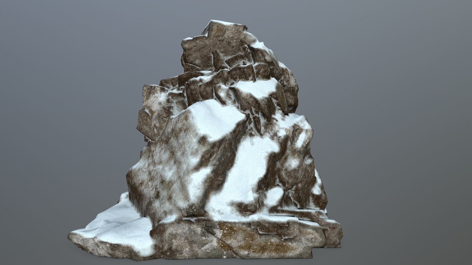 snow skull cave Low-poly 3D model_3