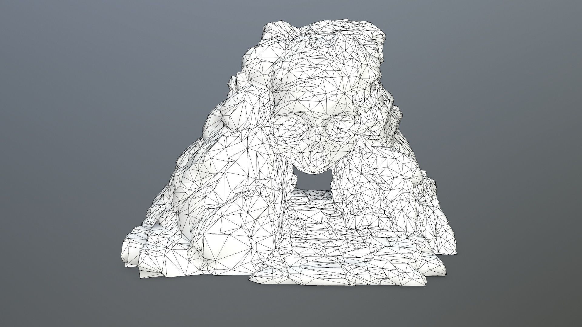 snow skull cave Low-poly 3D model_13