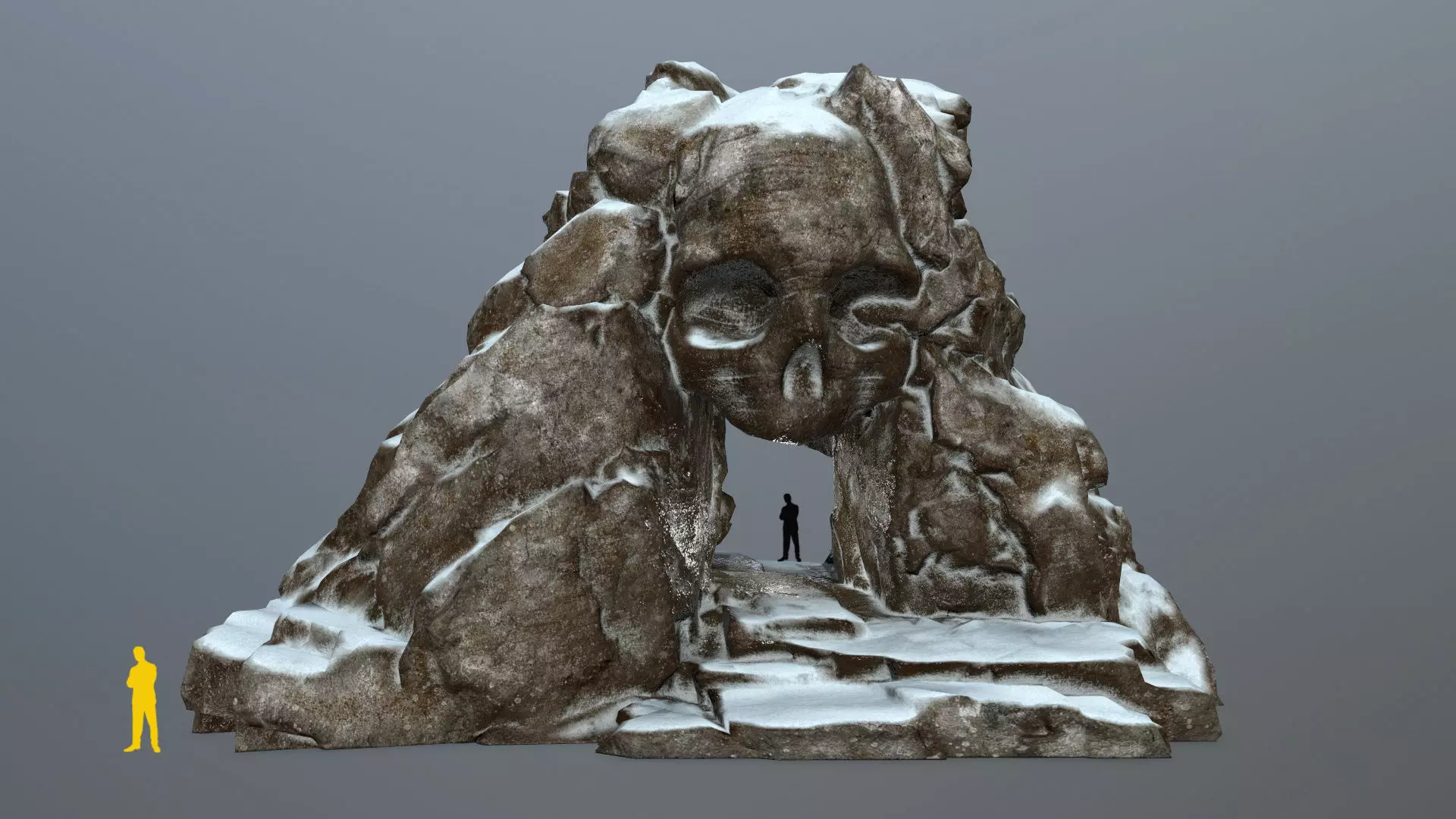 snow skull cave Low-poly 3D model_0