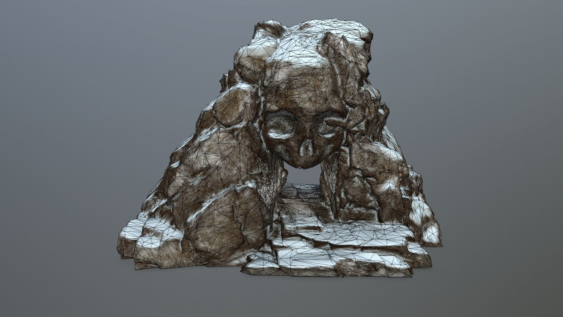 snow skull cave Low-poly 3D model_12