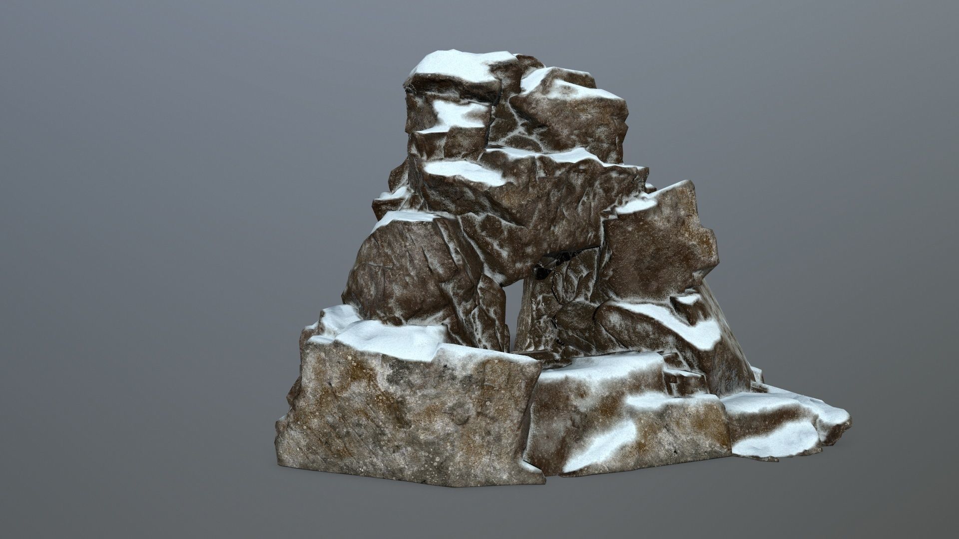 snow skull cave Low-poly 3D model_6