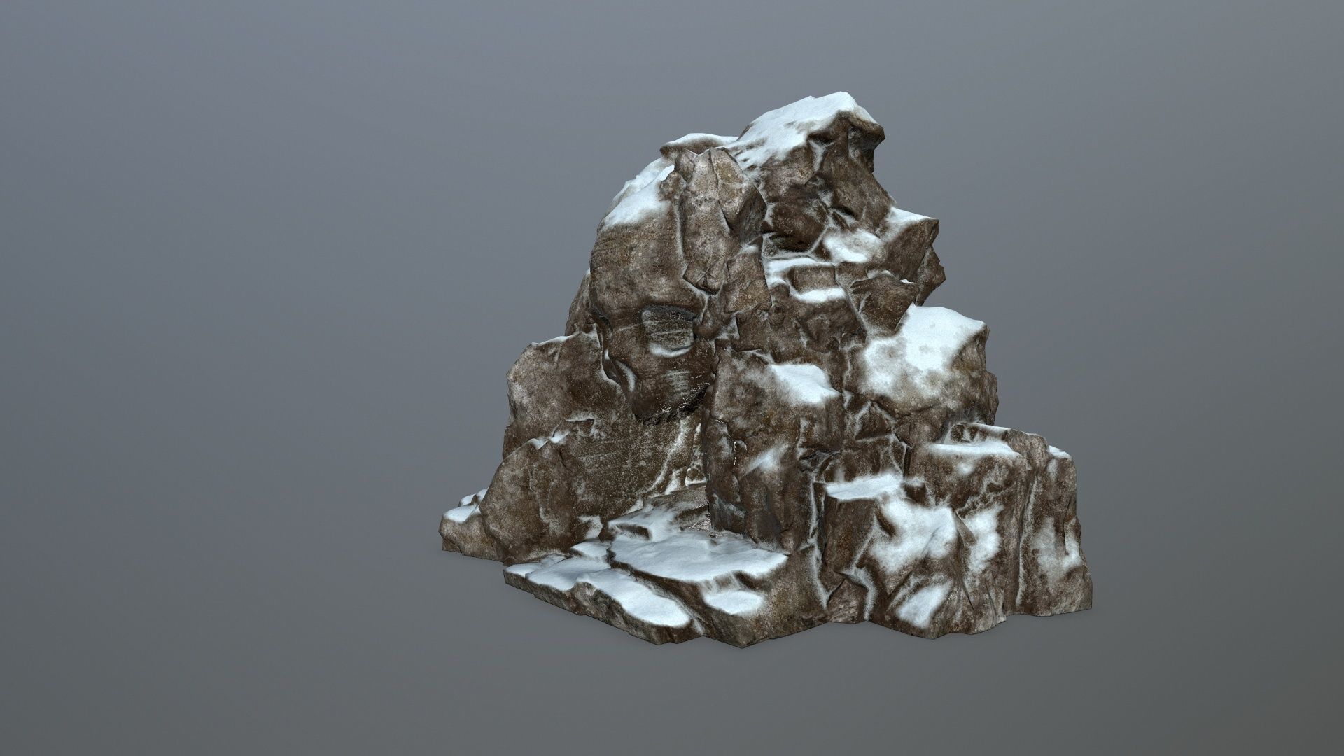 snow skull cave Low-poly 3D model_8