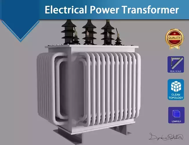 Electrical Power Transformer - Lowpoly-Highpoly