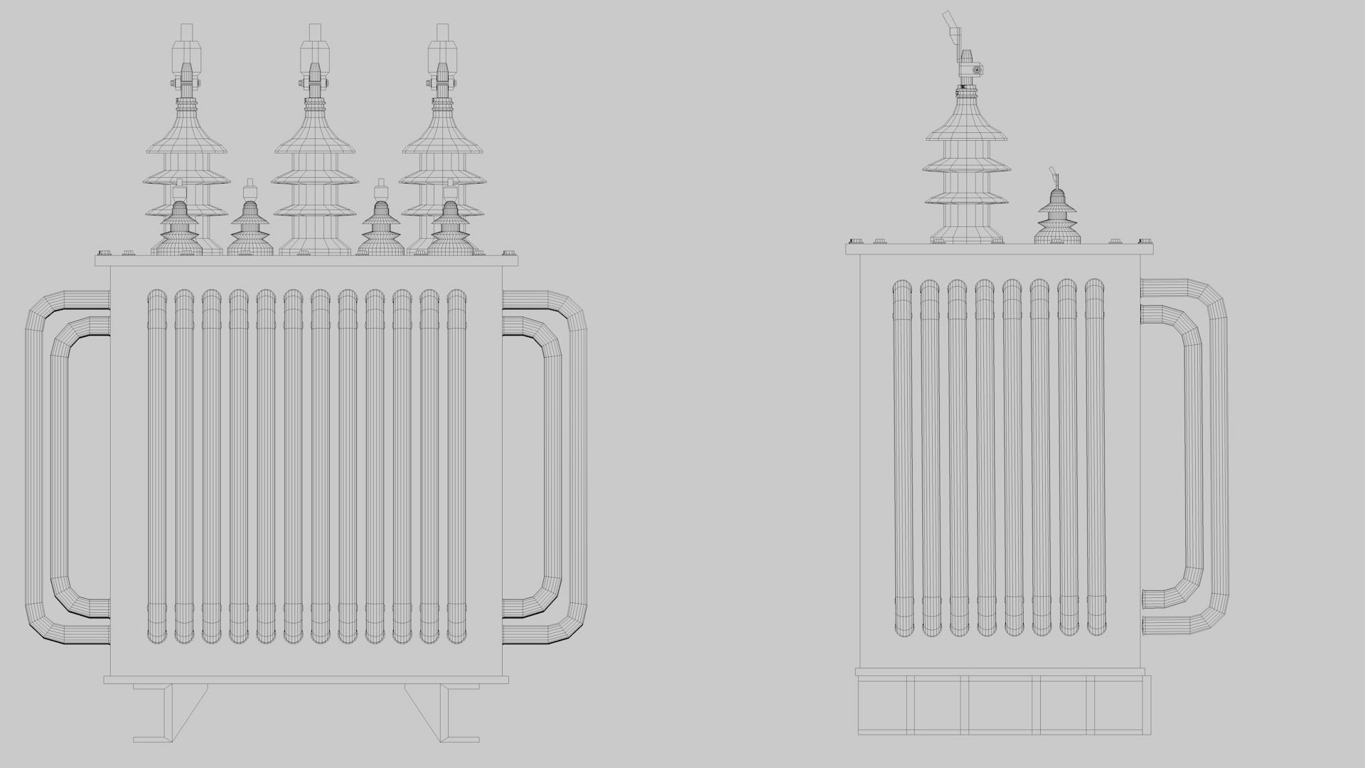 Electrical Power Transformer - Lowpoly-Highpoly Low-poly 3D model_10
