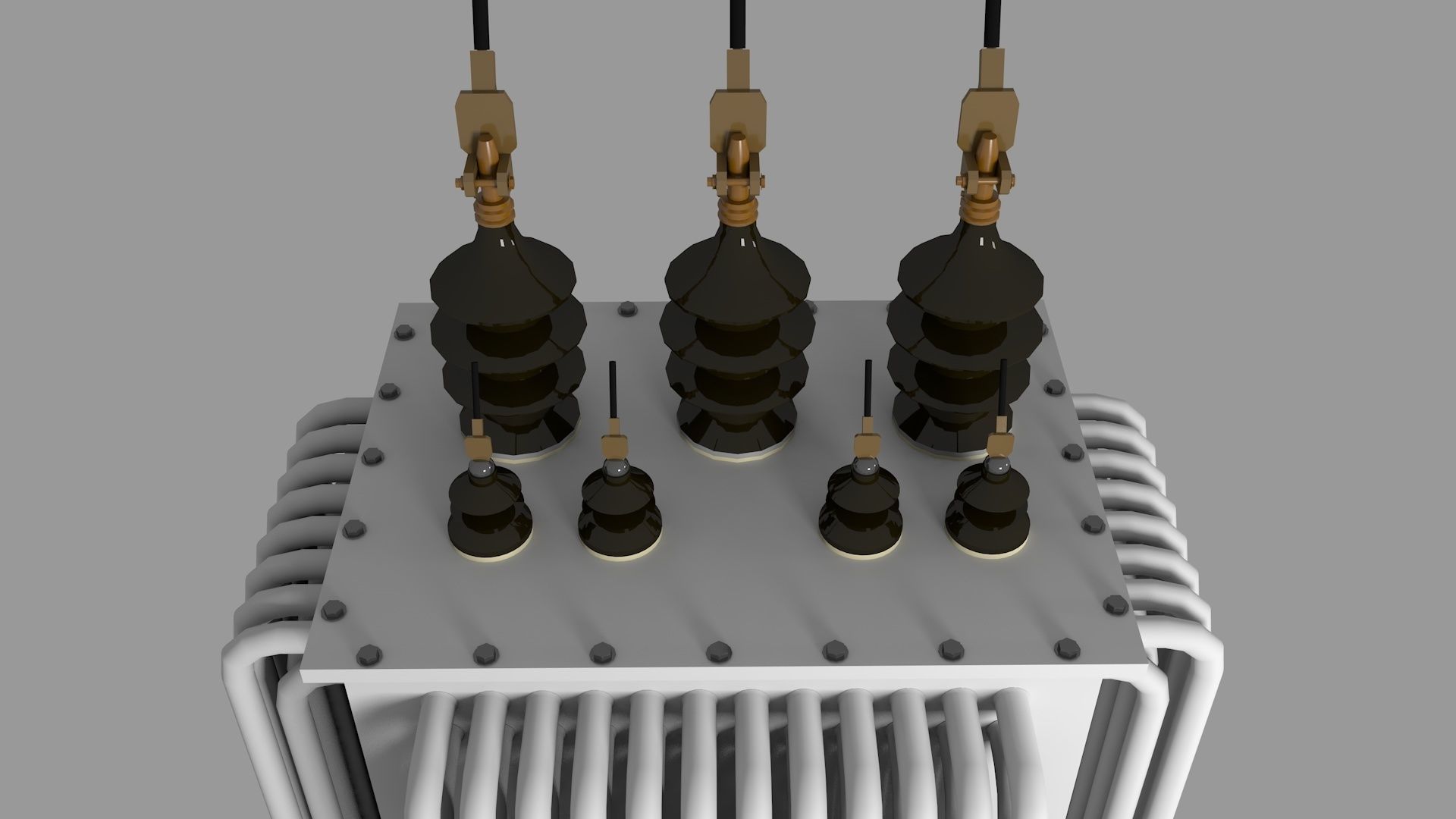 Electrical Power Transformer - Lowpoly-Highpoly Low-poly 3D model_9