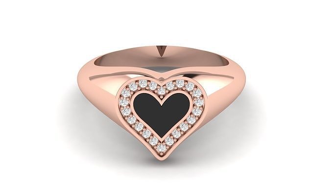 Heart Enamel Ring  3D print model