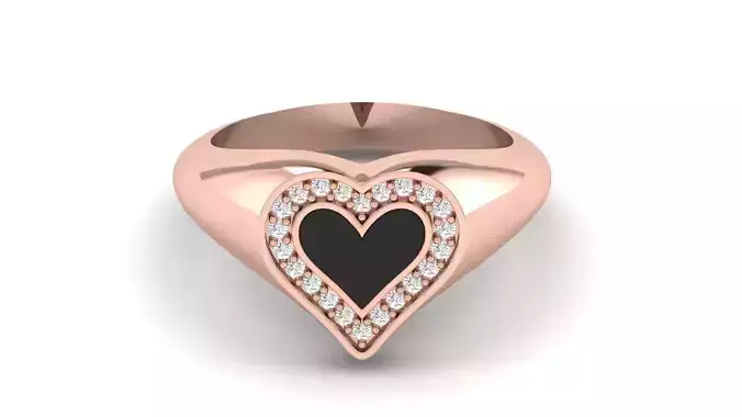 Heart Enamel Ring 