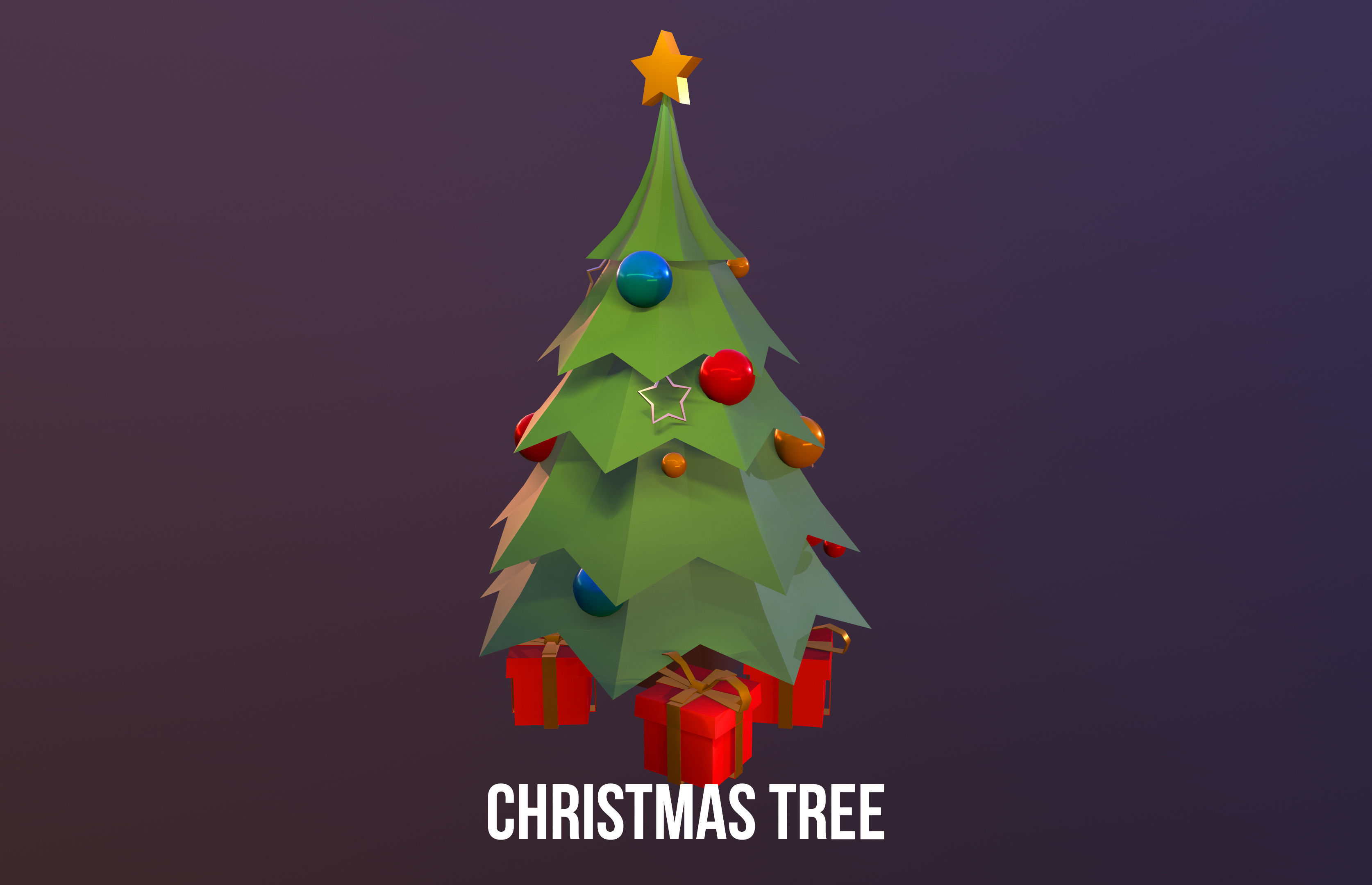 Christmas tree Free low-poly 3D model_0