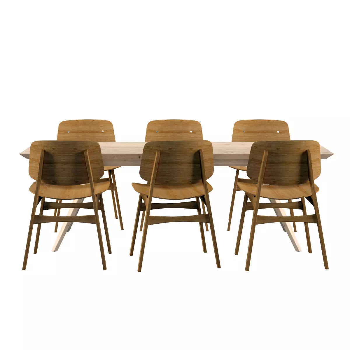 Soborg Fredericia Table Set 3D Model Collection_0