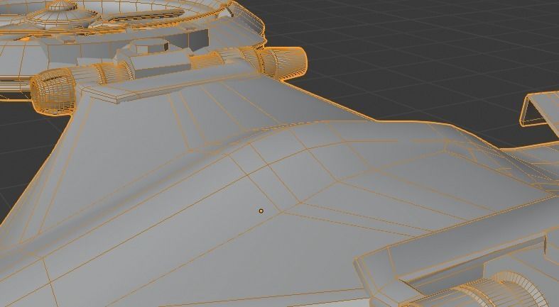 Scifi futuristic security helicopter Low-poly 3D model_40