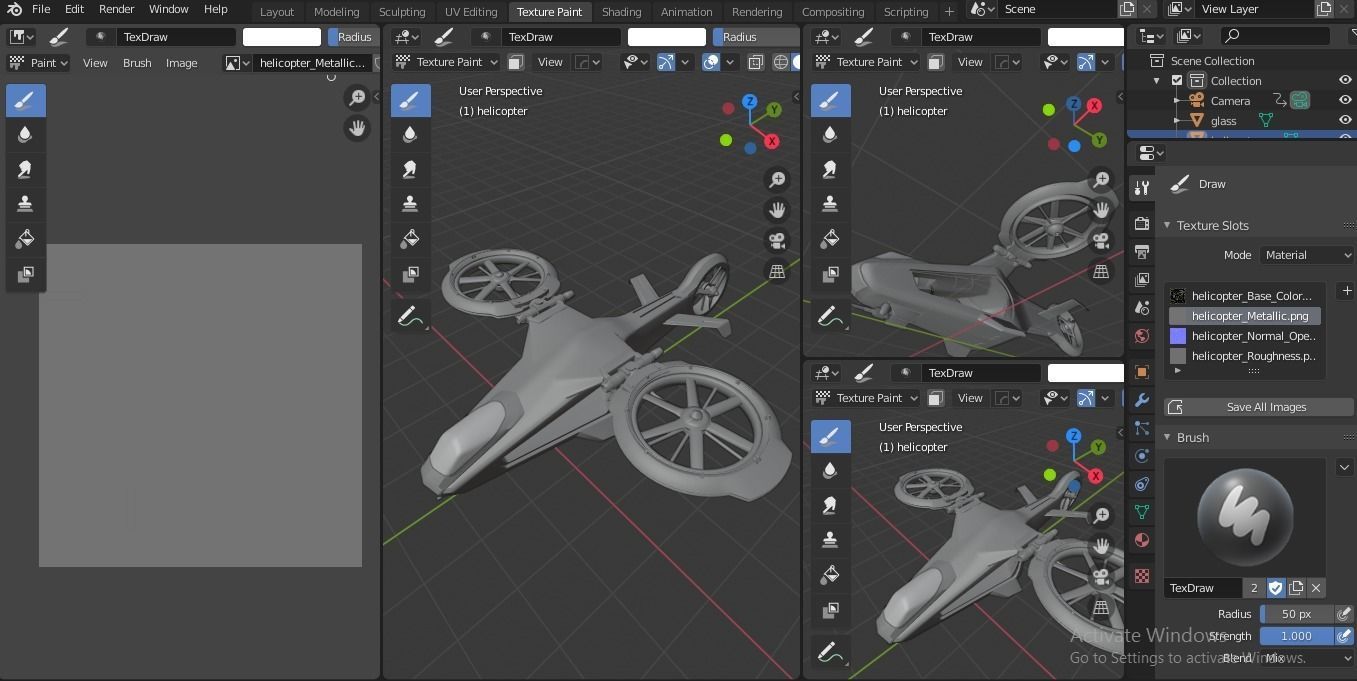 Scifi futuristic security helicopter Low-poly 3D model_44