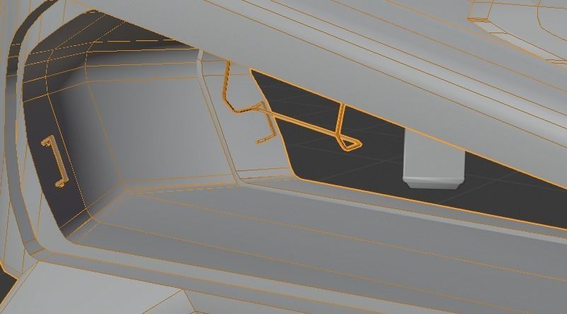 Scifi futuristic security helicopter Low-poly 3D model_29