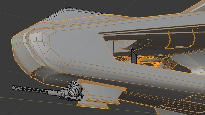 Scifi futuristic security helicopter Low-poly 3D model_14