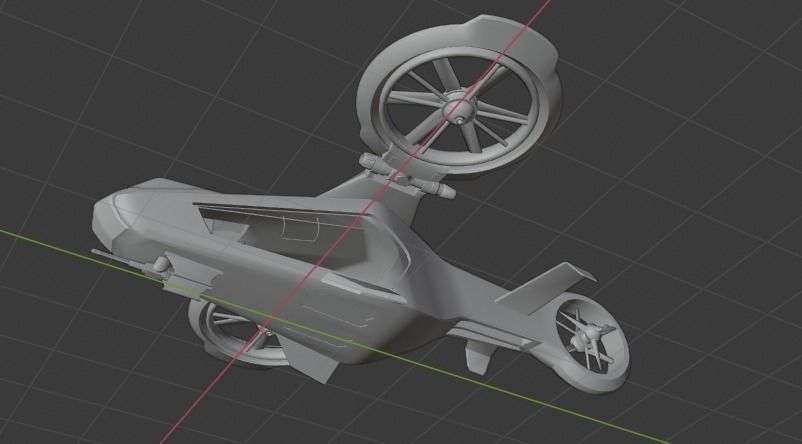 Scifi futuristic security helicopter Low-poly 3D model_35
