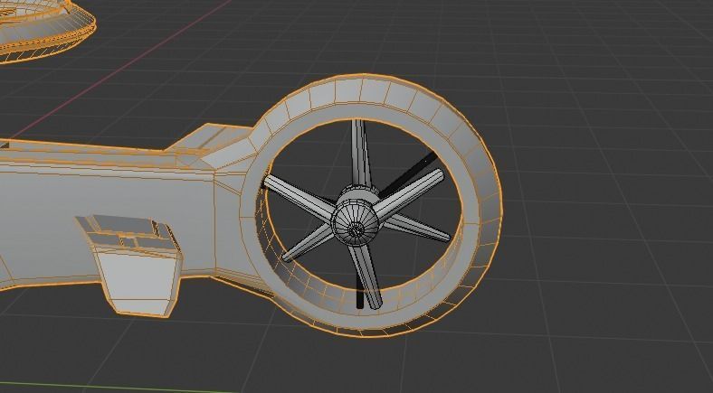 Scifi futuristic security helicopter Low-poly 3D model_21