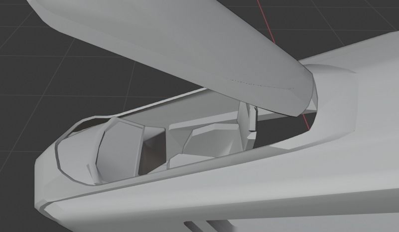 Scifi futuristic security helicopter Low-poly 3D model_47