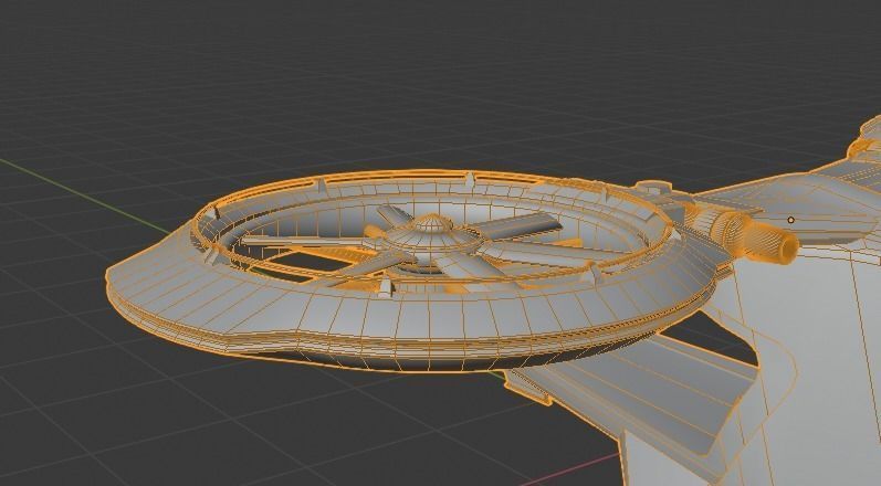 Scifi futuristic security helicopter Low-poly 3D model_39