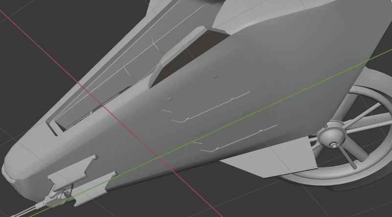 Scifi futuristic security helicopter Low-poly 3D model_25