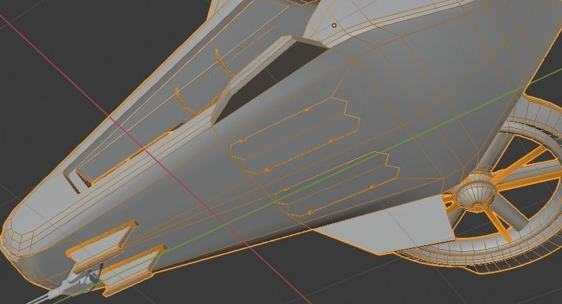 Scifi futuristic security helicopter Low-poly 3D model_26