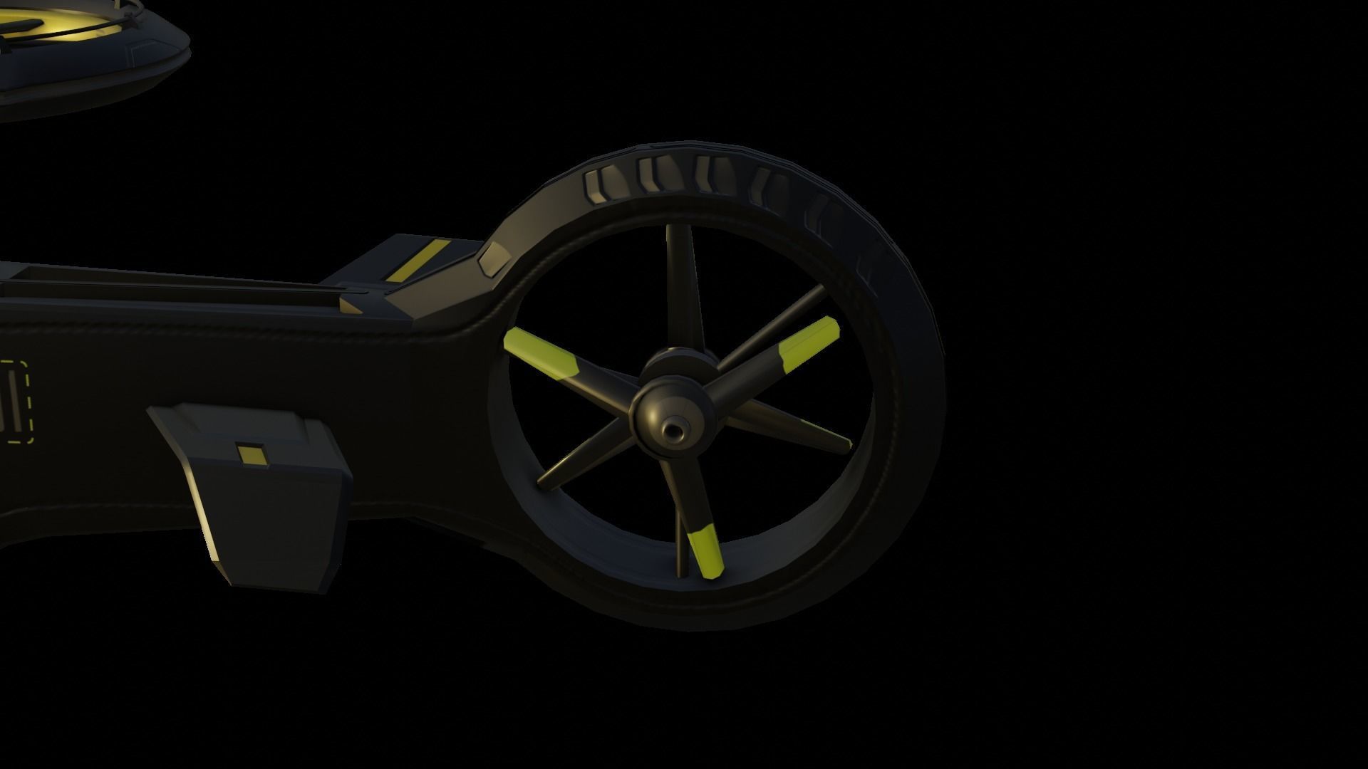 Scifi futuristic security helicopter Low-poly 3D model_20