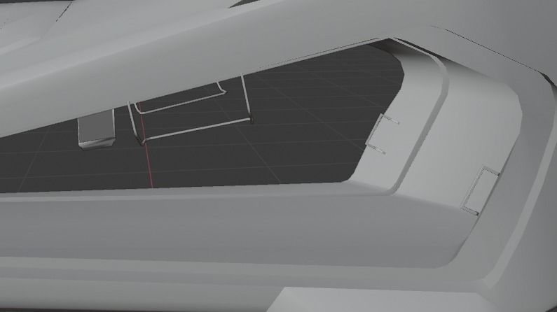 Scifi futuristic security helicopter Low-poly 3D model_8