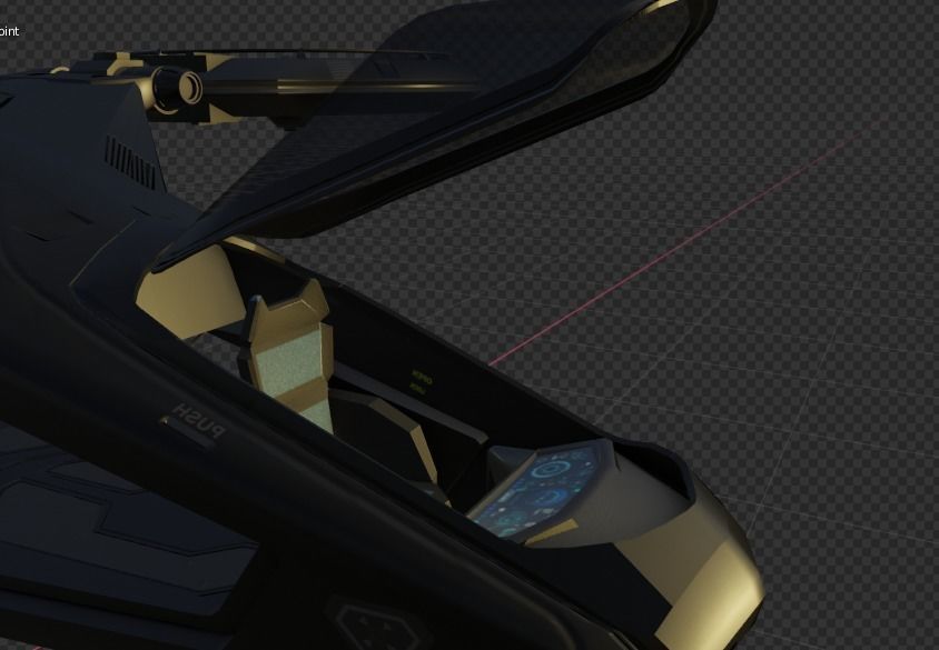 Scifi futuristic security helicopter Low-poly 3D model_48