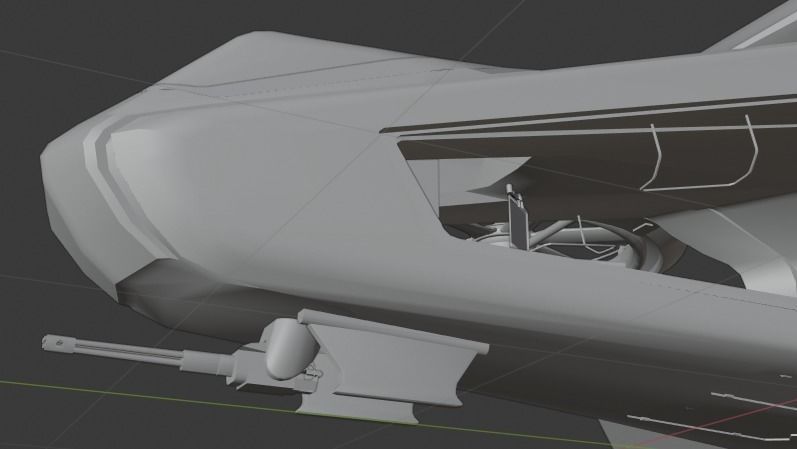 Scifi futuristic security helicopter Low-poly 3D model_15