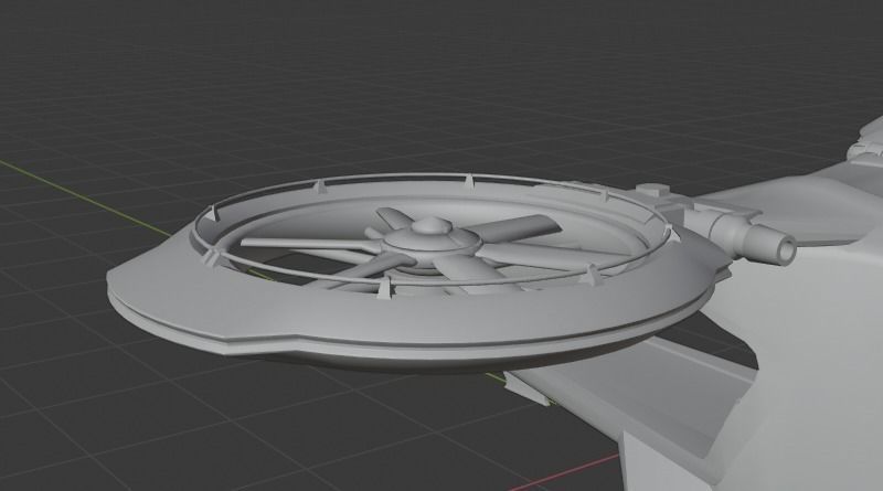 Scifi futuristic security helicopter Low-poly 3D model_37