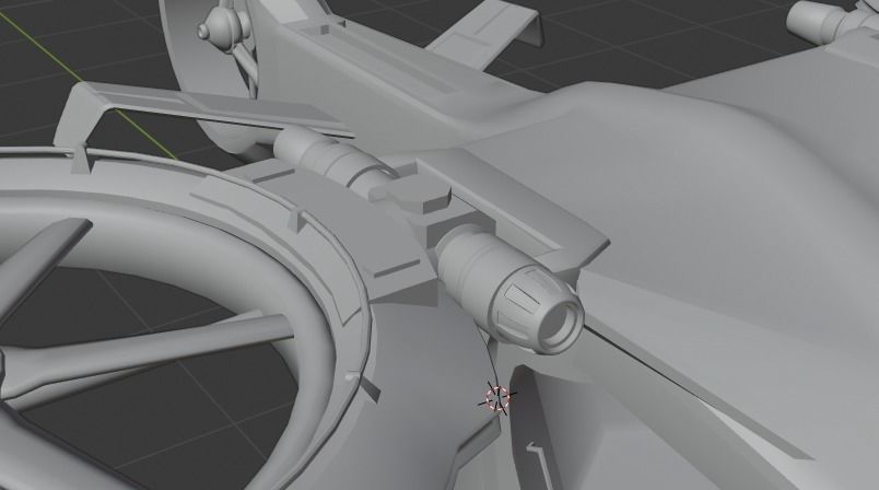 Scifi futuristic security helicopter Low-poly 3D model_31