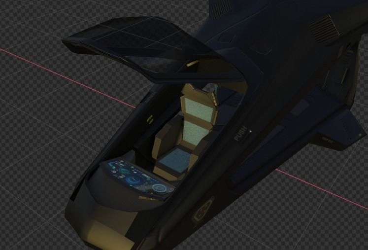 Scifi futuristic security helicopter Low-poly 3D model_18