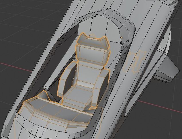 Scifi futuristic security helicopter Low-poly 3D model_42