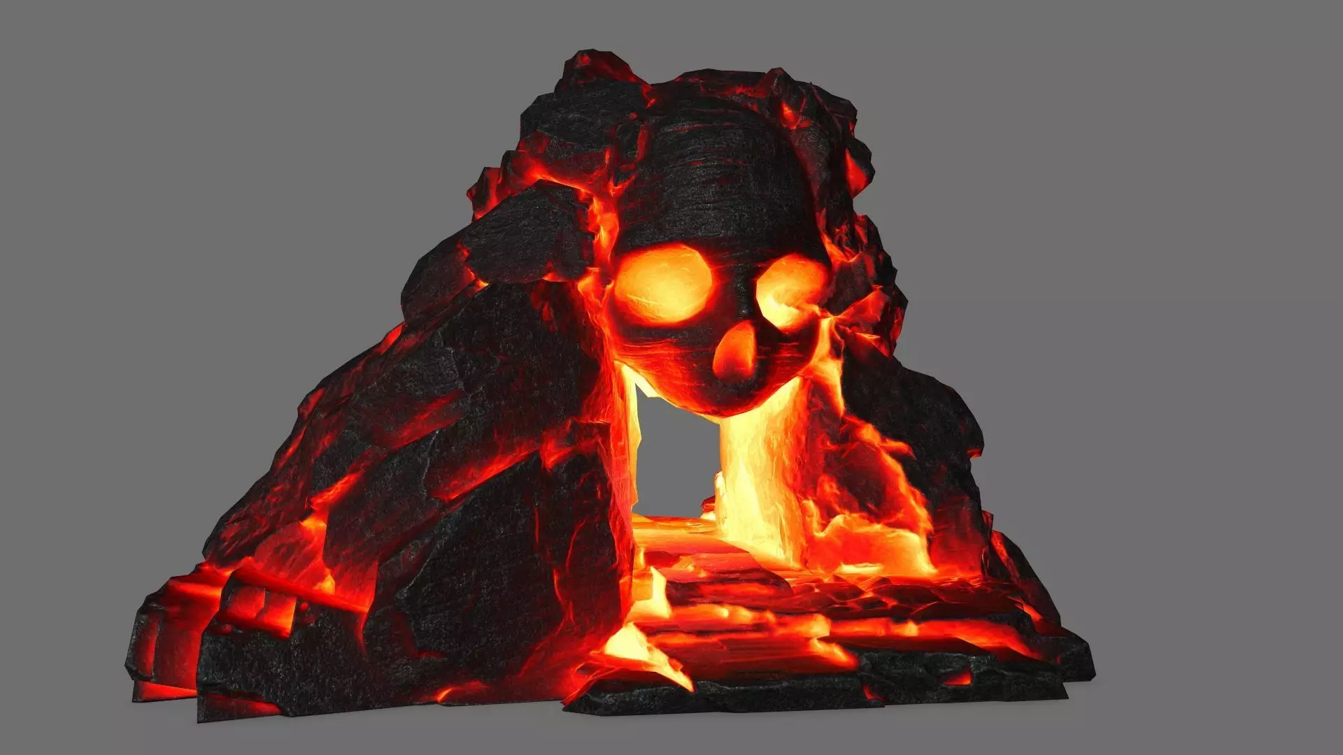 skull cave Low-poly 3D model_0
