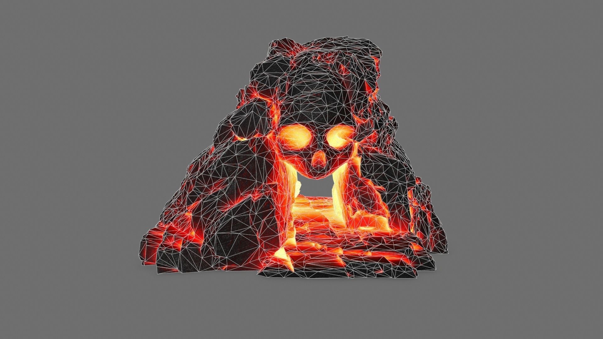 skull cave Low-poly 3D model_12
