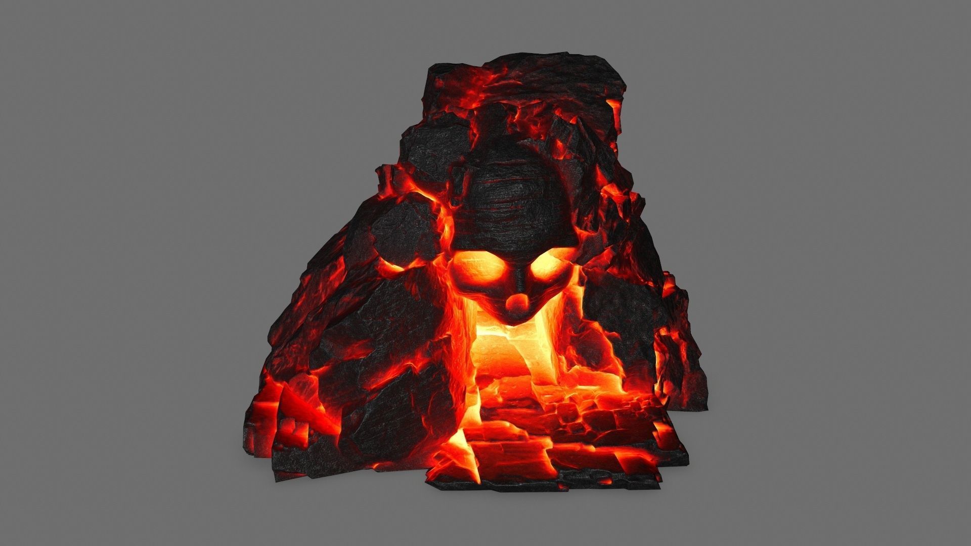 skull cave Low-poly 3D model_11