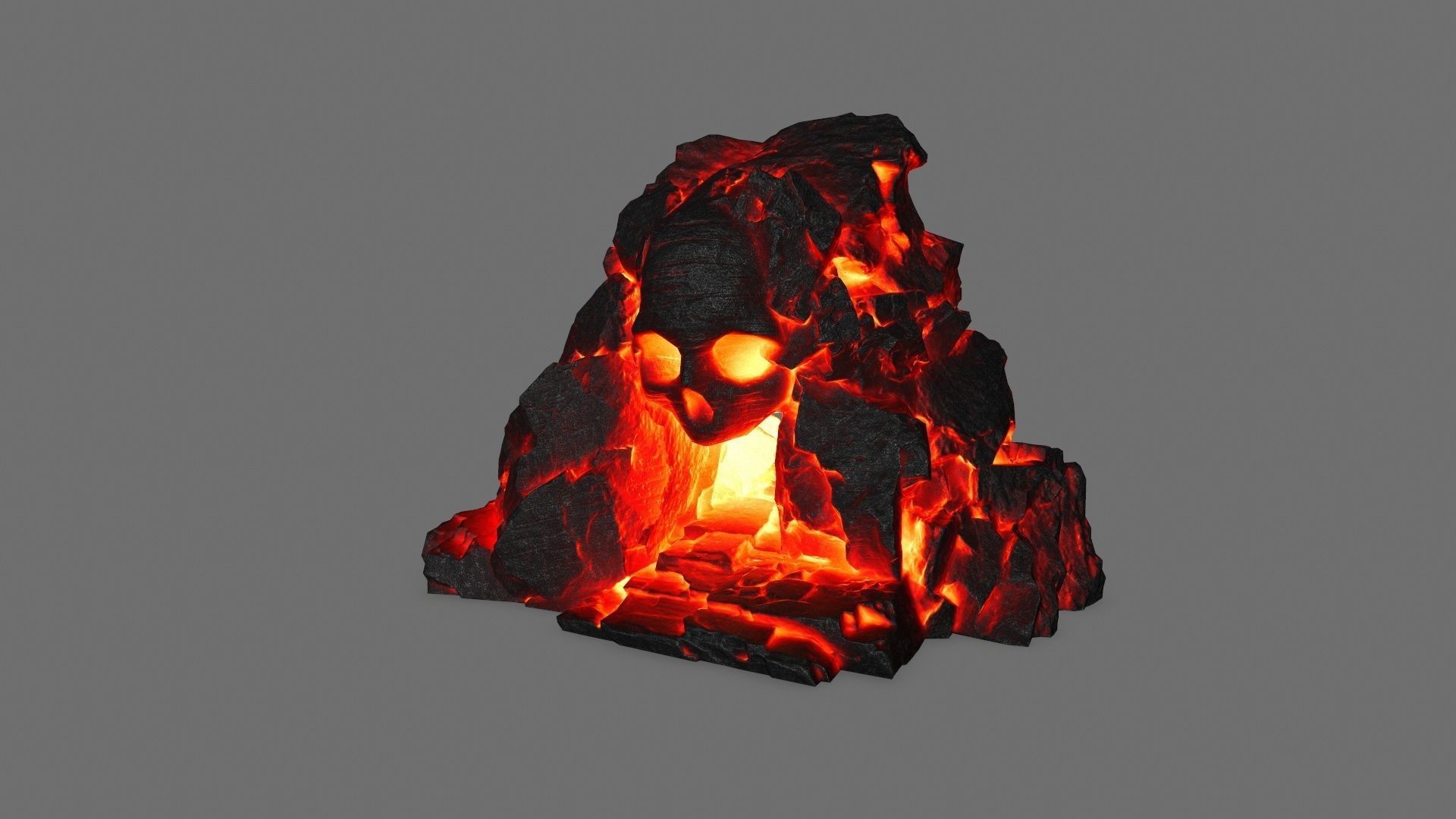 skull cave Low-poly 3D model_9