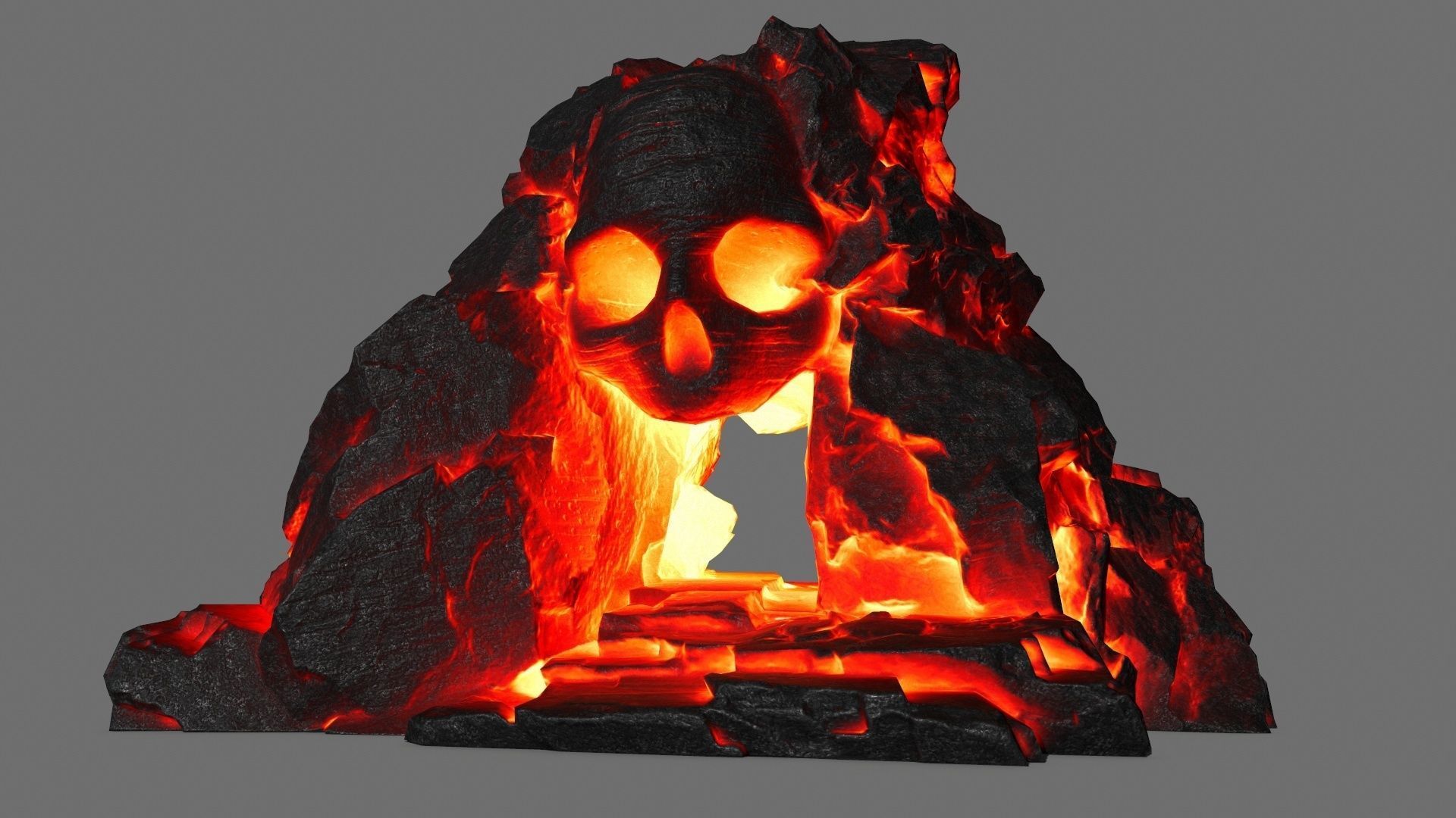 skull cave Low-poly 3D model_10