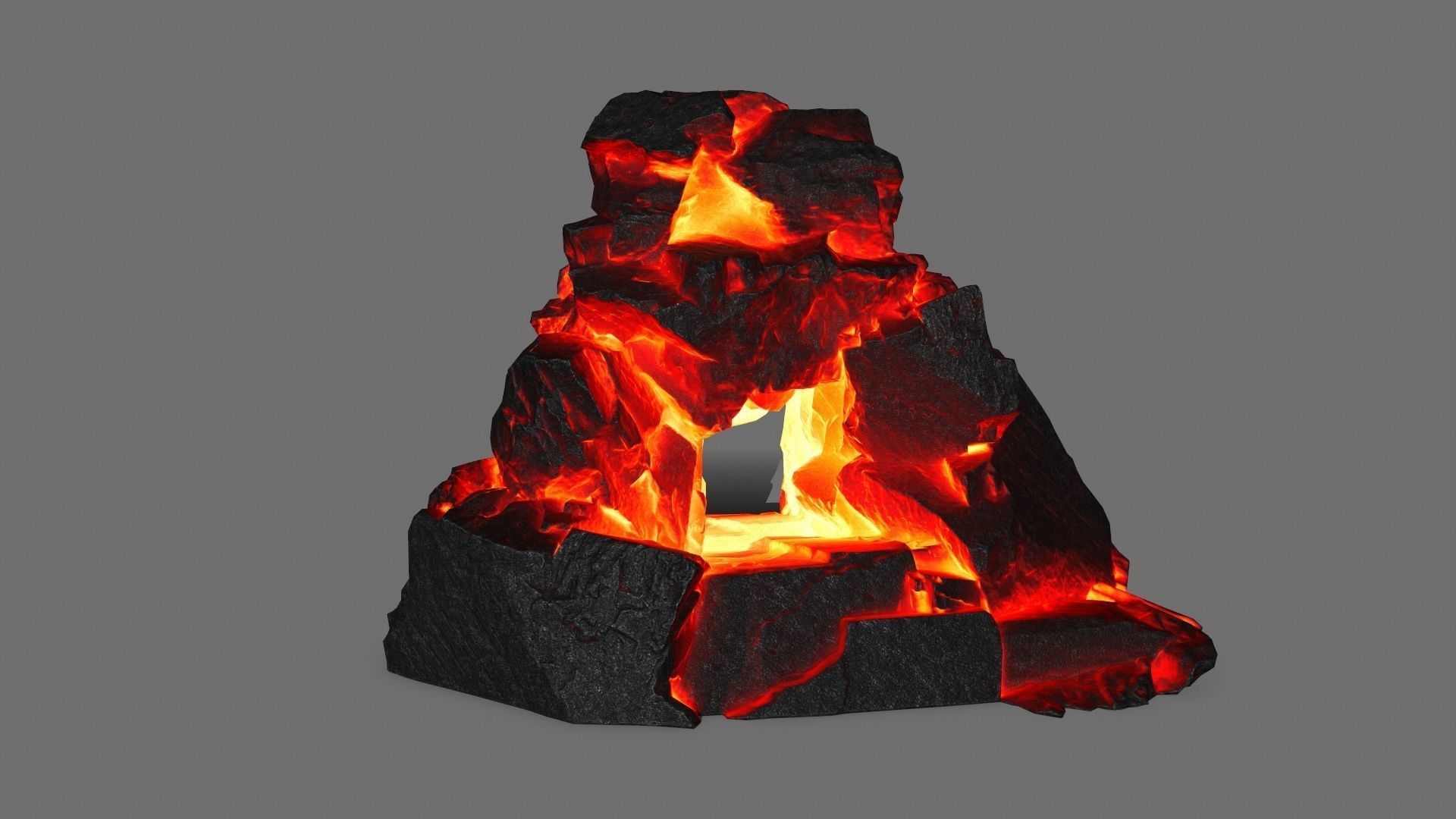 skull cave Low-poly 3D model_6