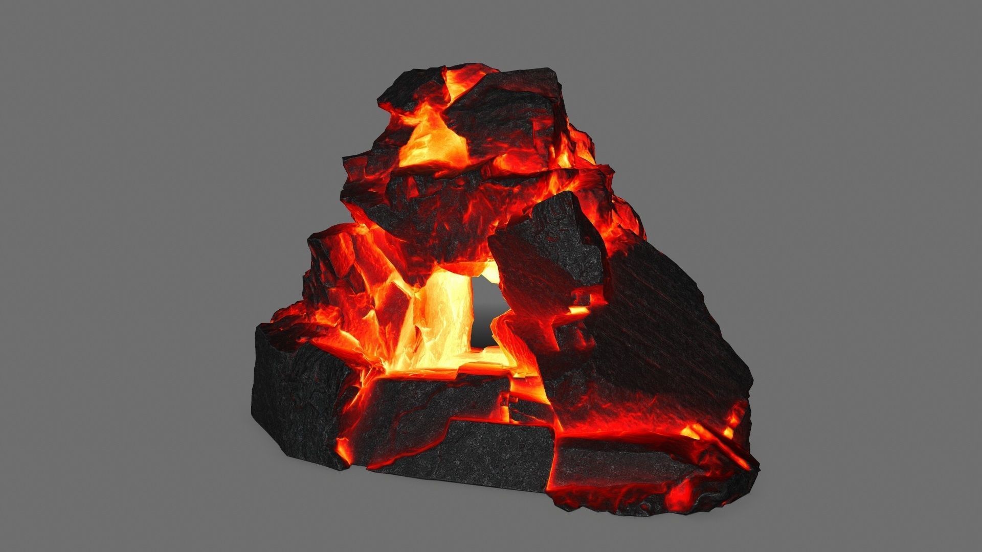 skull cave Low-poly 3D model_5