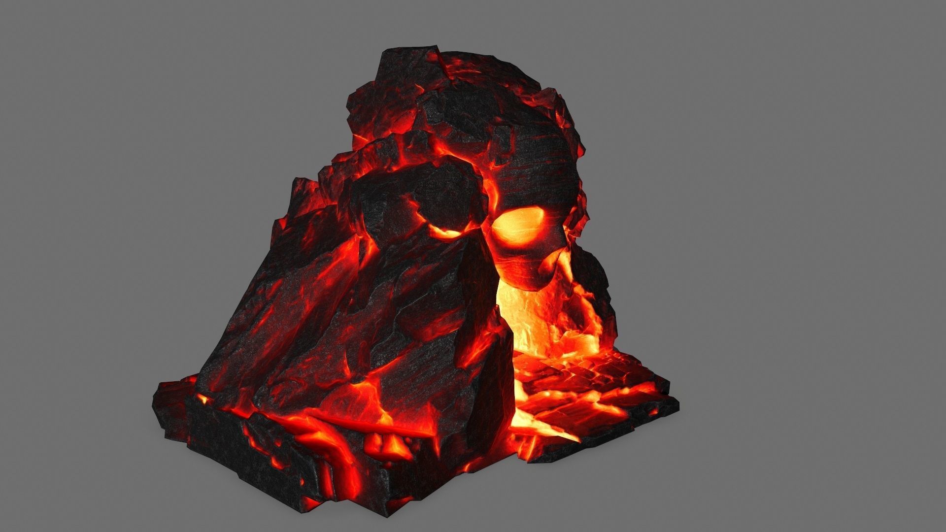 skull cave Low-poly 3D model_2