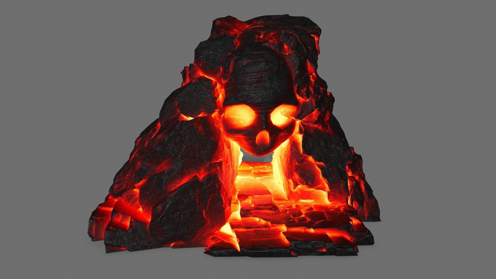 skull cave Low-poly 3D model_1