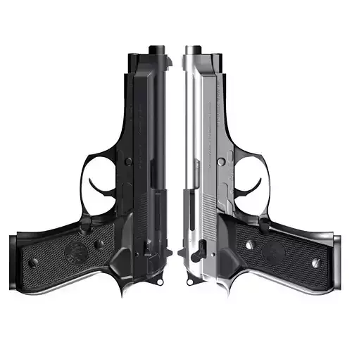 Beretta92fs two pistols side