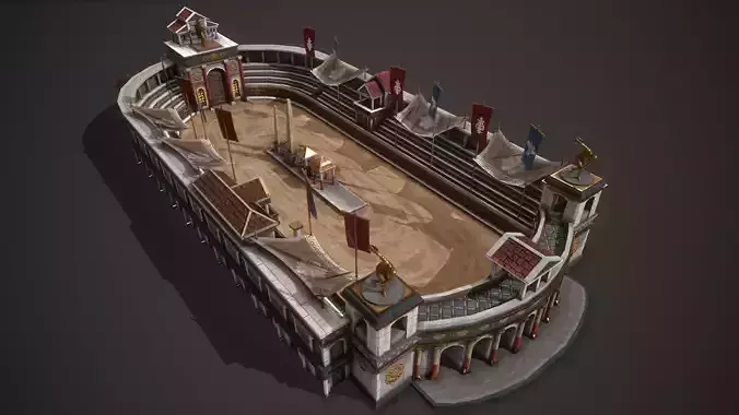 Circus Maximus Low-poly 3D model
