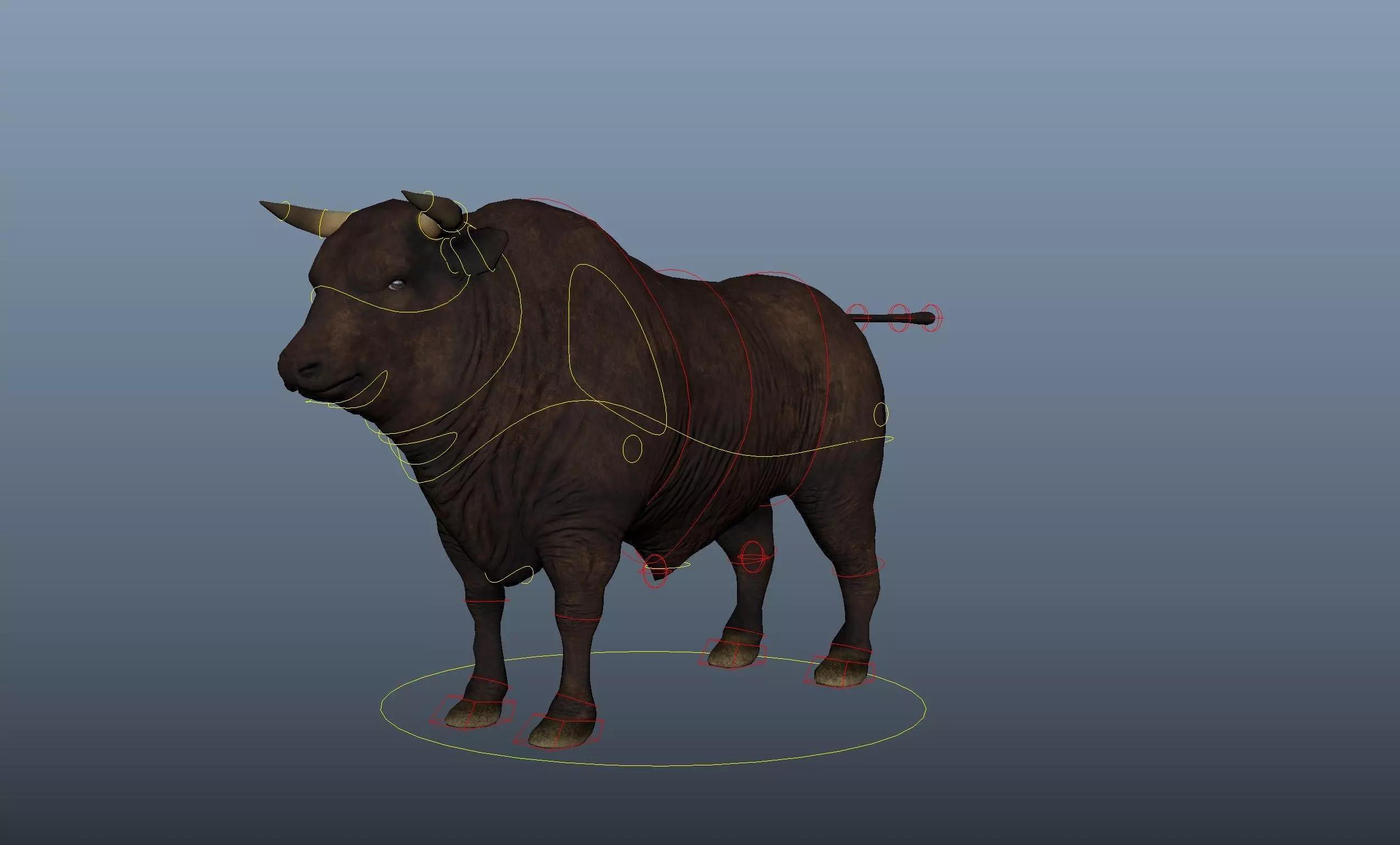 Bull RIg Animated Low-poly 3D model