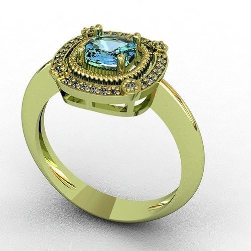 Diamond and Topaz ring 3D  print  model 3D print model