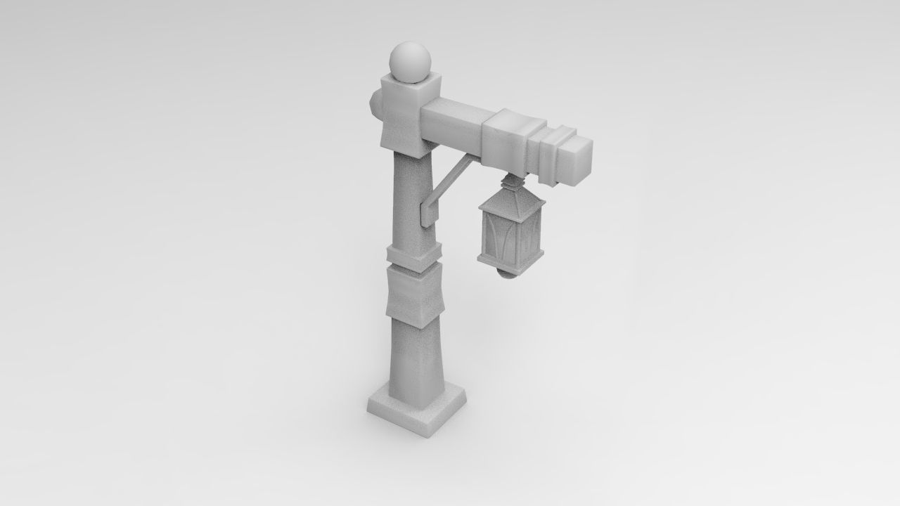 Lamp Post Low-poly 3D model_7